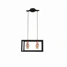 Luminaria Pendente Infinity Industrail duplo Preto/Rosê leve Polipropileno sem lampada