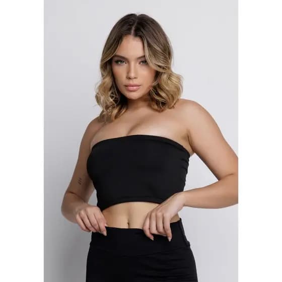 Cropped Top Tube Faixa Suplex Verão Blogueira Tomara Que Caia