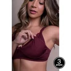 Promoção Kit 3  Sutiã Amamentação Pós Parto Gestante Conforto Atacado