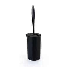 Escova Sanitária de Banheiro com Tampa Articulável Preto Redonda