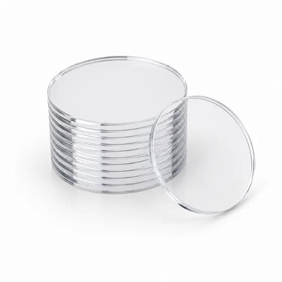 Kit 50 Base Redonda Acrílico Transparente 5 cm Para Biscuit Chaveiro Tag Escalope Decorativo Cristal Artesanato Luxo