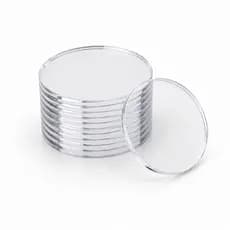 Kit 50 Base Redonda Acrílico Transparente 5 cm Para Biscuit Chaveiro Tag Escalope Decorativo Cristal Artesanato Luxo
