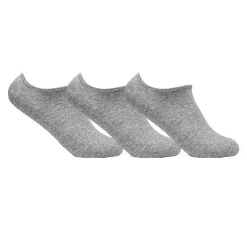 Kit 3 Meias Invisível De Algodão Penteado Cinza Ted Socks 1100