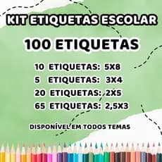 Kit Etiquetas Escolar  Com Nome E Tema Volta As Aulas 100 Etiquetas Adesiva