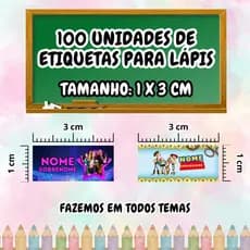 100 ETIQUETAS PARA LAPIS PERSONALIZADAS 1X3cm