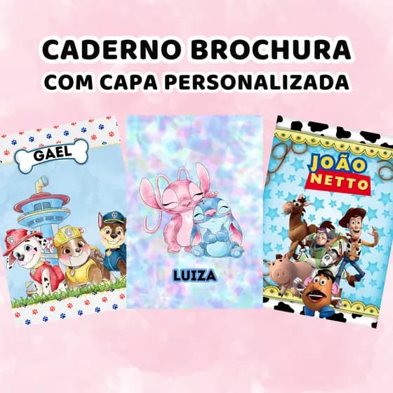 CADERNO BROCHURA COM CAPA PERSONALIZADA TEM TODOS TEMAS CAPA DURA