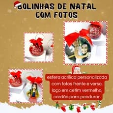 Bolas de Natal Personalizadas com fotos frases nomes