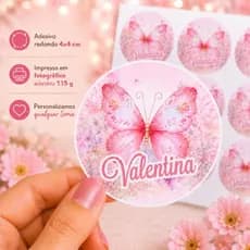 Adesivo Redondo Personalizado 4x4 cm/Qualquer Tema/Lembrancinha Festa Infantil