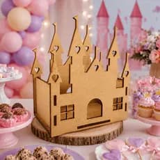 Kit Centro de Mesa Mdf Castelo Decorativo Aniversário Princesa