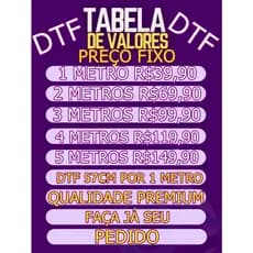 DTF QUALIDADE PREMIUM 57cmX100cm Para Estampar Camiseta, Blusa, Bolsa e Material Têxtil