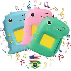 Dino Leitor Cartao Inteligente Educativo Divertido Bilingue Brinquedo Criança Aprender Ingles Brincando Dinossauro