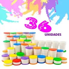 Kt 36 Unid Copo Retratil Sanfonado Infantil Criança Escolar Recreio Ferias Festas Lembrancinha Parque Passeio Colorido