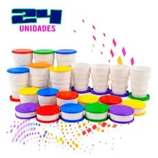 24 Un Copo Retratil Infantil Colorido Sanfonado Festas Lembrancinha Passeio Escola Material Lanche Pique Nique Presente