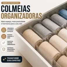 Colmeia Organizadora Com divisórias PP - P - M - G - GG - Organizador de Guarda Roupas - Casutil