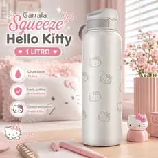 Garrafa Térmica De água Plástico Livre de BPA Hello Kitty 1Litros