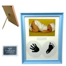 Porta Retrato Bebê Com Carimbo Pezinho E Maozinha 10x15cm