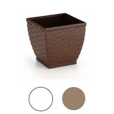 Cachepos Rattan Quadrado Mini Vaso Azaleia Orquidea
