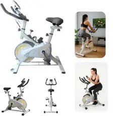 Bicicleta Ergométrica Spinning Branca Com Roda Inércia Fitness Suporta 120Kg Digital ENVIO IMEDIATO