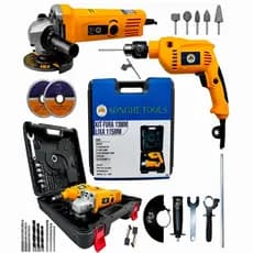 Kit Furadeira Profissional 800w 13mm + Esmerilhadeira Lixadeira 800w com Acessórios ENVIO IMEDIATO