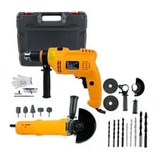Kit Furadeira de Impacto Auto Reverso 900w E Esmerilhadeira Lixadeira 900w Profissional + Acessórios Top ENVIO IMEDIATO