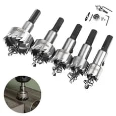 Jogo Serras Copo 5 Pçs Metal Escovado 16 A 30mm Para Furadeira Fura Aço PVC Madeira ENVIO IMEDIATO