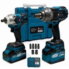 Kit 2 Em 1 Chaves De Impacto Pneumáticas Industrial 1/2" E 3/4" 2 Baterias 60V 4.0Ah ENVIO IMEDIATO