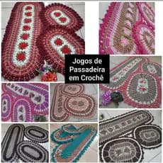 Jogos de passadeira de cozinha em crochê/passadeira em crochê/Tapete crochê