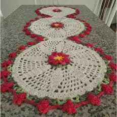 Caminhos de mesa/trilhos de mesa/caminho de mesa de crochê/caminho de mesa Flor com Tulipas