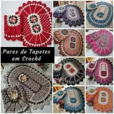 Tapetes de crochê/Pares de Tapetes em crochê 62x45cm/Tapetes