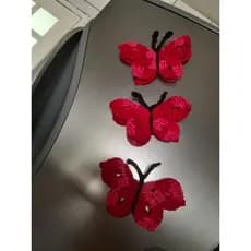 imã de geladeira/imã de geladeira borboleta de crochê/kit 3 borboletas imã de geladeira
