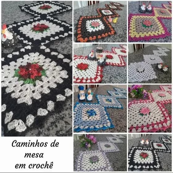 Caminho de mesa 1,50x0,40m/caminho de mesa de 6 cadeiras/caminho de mesa em crochê longo 1,50m/trilho de mesa