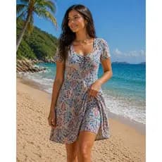 Vestido com Shorts   Fitness e Moda Praia e Caminhada com leves imperfeições disponível do P ao G1