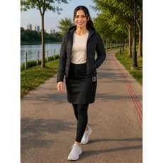 Calça legging com saia moda evangélica com proteção UV50 ideal para academia -caminhada- do P até G1  plus size