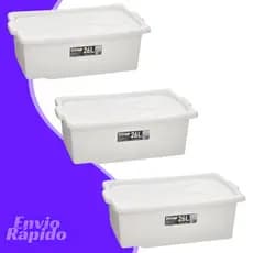 Kit 3 X Caixa Organizadora Frigorifica 26 Litros Organizador Descongela Alimentos Carne Fruta Legume