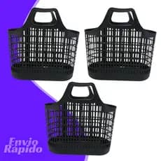 Sacola Multiuso Bolsa de Praia Piscina Mercado Feira 13 Litros Plastico Flexível Reforçado Preto 13L
