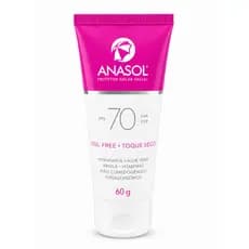 Protetor Solar Facial Anasol FPS 70 Toque Seco Oil Free 60g Pele Oleosa