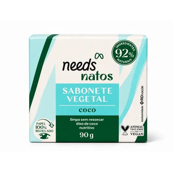 Sabonete Needs Natos Vegetal Coco 90g Vegano Hidratante