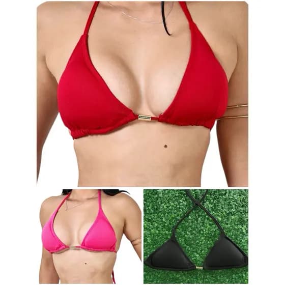 KIT COM 3 PEÇAS Biquínis Sutiã Top feminino Moda Praia Verão