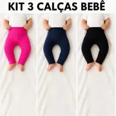 KIT 3 calça legging Menina Bebê RN Inverno Frio Criança