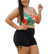 Short Biquíni de Praia Cordinha Sunkini com regulagem Plus Size Verão