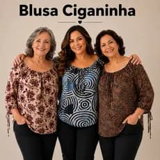 Blusa Feminina Sortidas Ciganinha Liganete Malha Fria Estilo