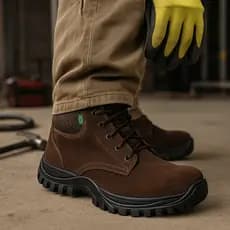Bota de Segurança EPI CA Couro Legítimo Solado Antiderrapante Ideal para Obra Indústria Construção