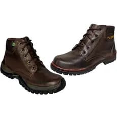 Kit Bota Adventure Masculina Couro + Coturno Casual Masculino Em Couro Legitimo
