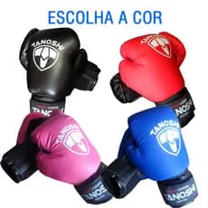 Luva Boxe MuayThai Infantil TANOSHI para crianças até 1,20m altura