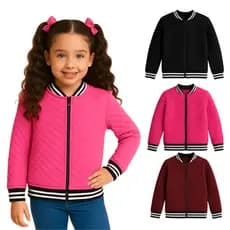 Jaqueta Bomber infantil meninas 02 ao 16 Juvenil blusa de frio zíper blogueirinha metalasse