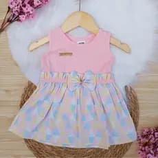 Vestido bebe verão regata vestido bebe estampado laço princesa roupas de bebe menina
