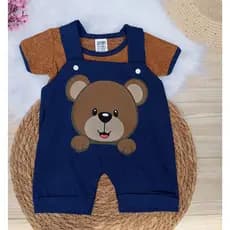 macacão de bebe meninos verão Jardineira URSINHO 3-6 meses roupas de bebe meninos borys premium