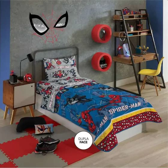 Edredom Infantil Homem-Aranha Lepper Dupla Face [LIQUIDAÇÃO]