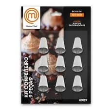 Kit Bicos Confeitar 9 Peças MasterChef Cupcake [LIQUIDAÇÃO]