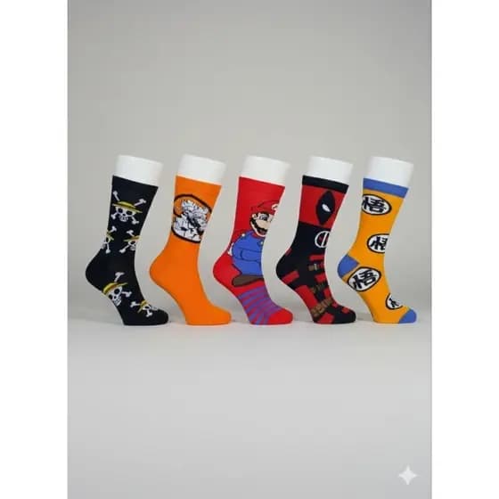 🧦 Meias Divertidas de Personagens | Conforto + Estilo no Seu Dia a Dia
